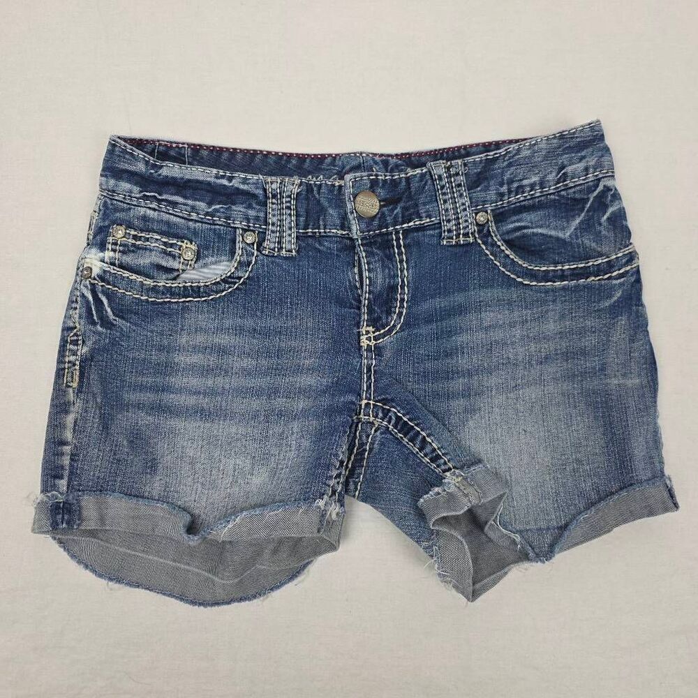 Maurices Denim Shorts Womens 5/6 Cuffed Distressed
